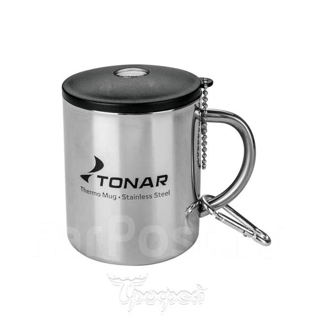 Термокружка 350ML с пластиковой крышкой+карабин (T. TK-038-350) Тонар ...