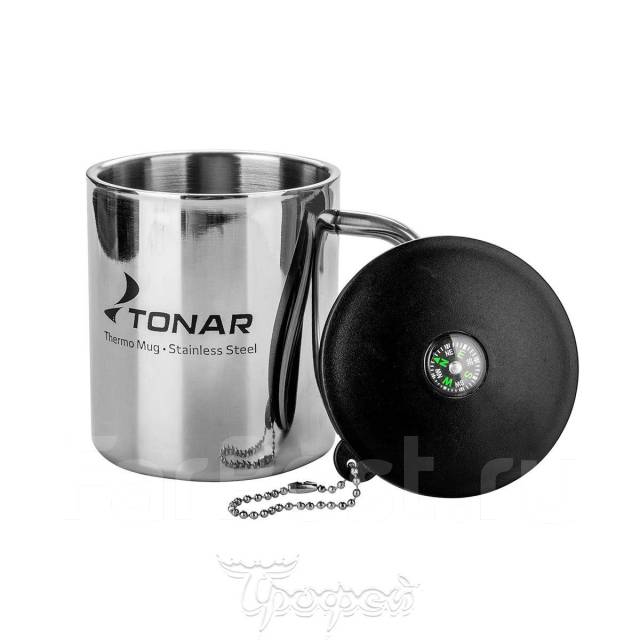 Термокружка 350ML с пластиковой крышкой+карабин (T. TK-038-350) Тонар ...