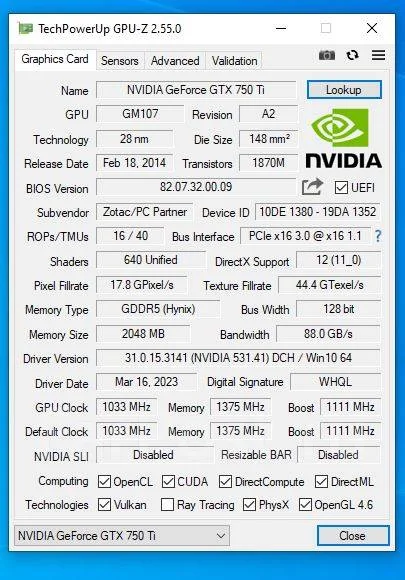 GeForce GTX 750 Ti ����