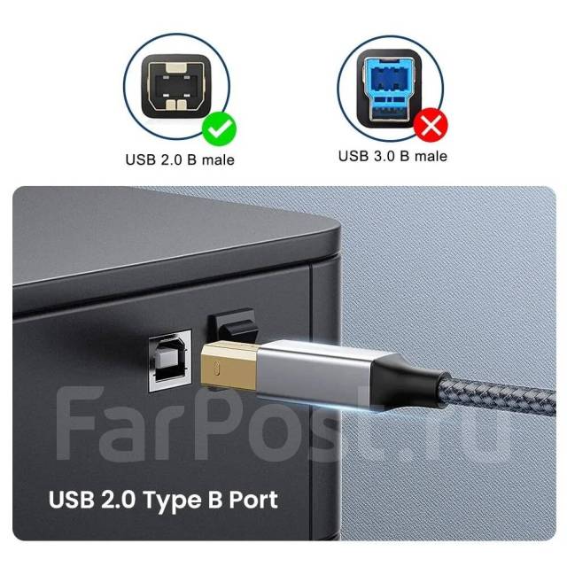 Кабель для принтера USB Type C - USB Type B 3 метра, новый, в наличии ...