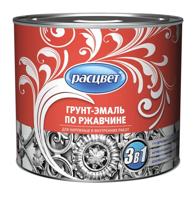 Грунт-эмаль по ржавчине черная 2,7кг Расцвет, в наличии. Цена: 1 499₽ в ...