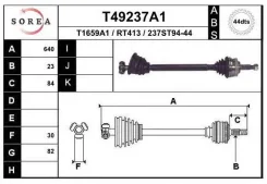 ��������� ��� (� ABS) renault Kangoo (KC0 1_) EAI T49237A1 T49237A1 ����