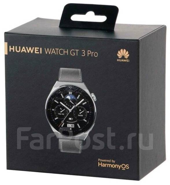 Умные часы Huawei Watch GT 3 Pro 46 мм NFC RU, серый, титан, кожа ...