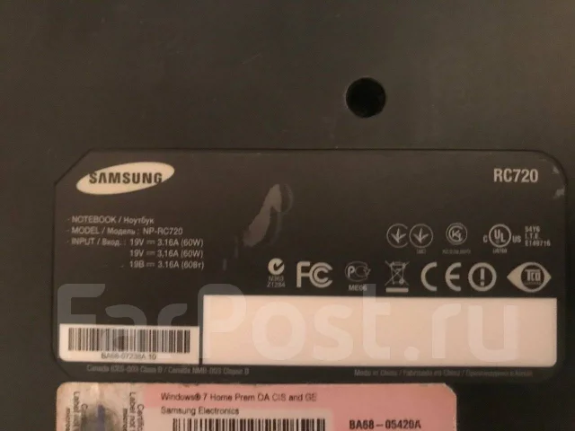 Samsung RC720. 17.3", 2,1����, ��� 4 ��, ���� 320���, WiFi: 1 ����