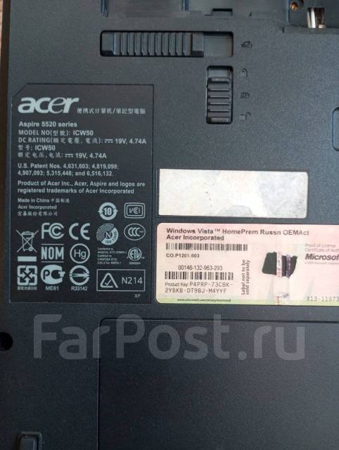 Продам ноут на запчасти, Acer Aspire 5520, ноутбук, б/у, в наличии во ...