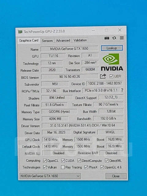 GeForce GTX 1650 ����