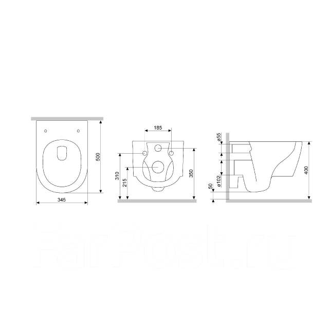 Подвесной унитаз без ободка с сиденьем микролифт Jupiter, в наличии ...