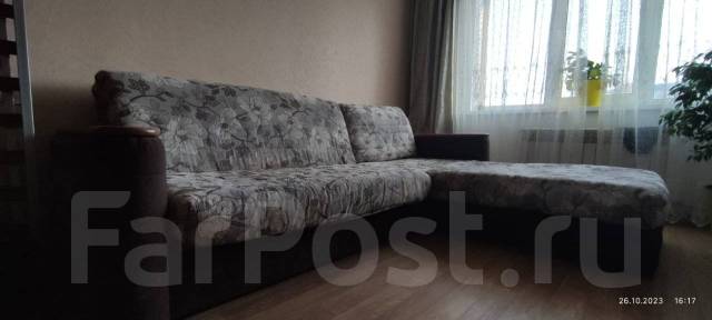 Диван угловой, аккордеон, ткань, поролон, ящик для белья, серый, 220,0 ...