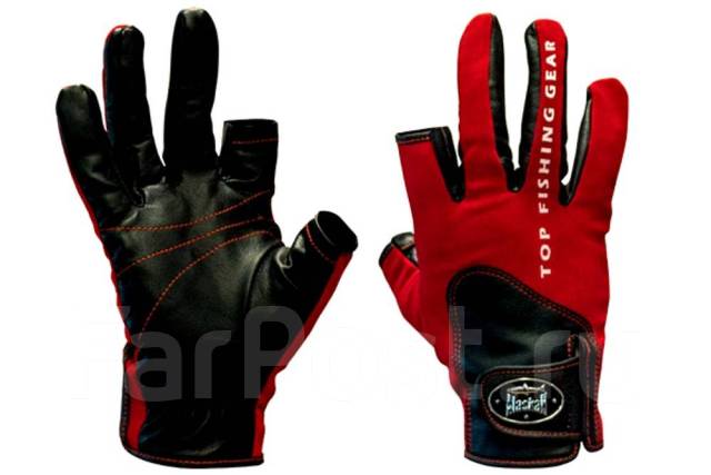 Перчатки спиннингиста Alaskan двухпалые Red/BL L (AGWK-11L-XL), новый ...