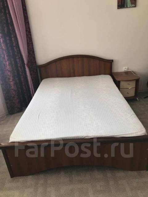 Кровать с матрасом, полутороспальная, дсп, коричневый, 150,0 см, 46,0 ...