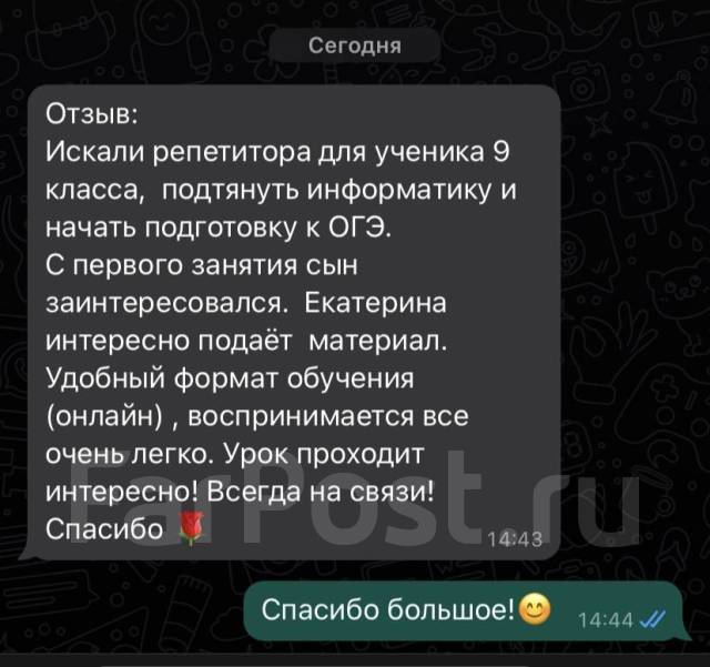 Репетитор по математике/информатике/программированию онлайн во Владивостоке