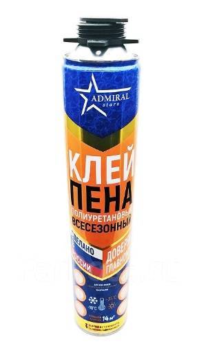 Клей-пена Admiral Stars полиуретановая всесезонная 1000 мл, в наличии ...