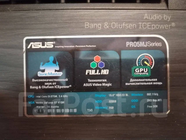 Asus N53Jq. 15.6", 2,4����, ��� 4 ��, ���� 320���, WiFi: 1, Bluetooth: 1 ����