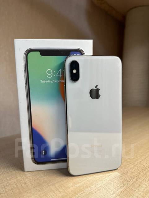 Айфон X 256гб, Apple iPhone X, 5.80", моноблок, белый, б/у, в наличии ...