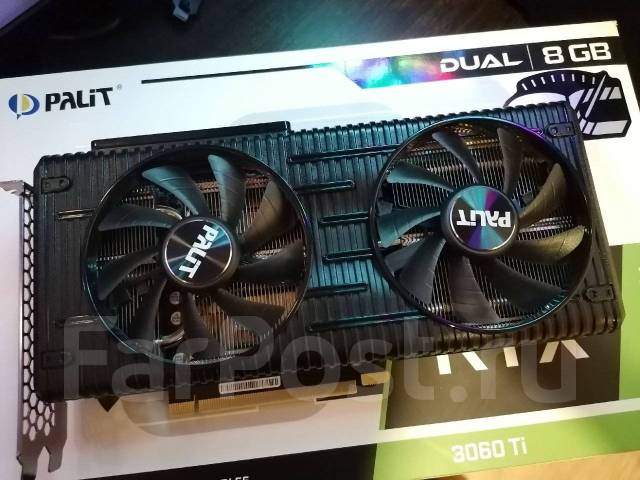 Видеокарта Palit GeForce RTX 3060 Ti Dual OC V1 ! Гарантия DNS, б/у, в ...