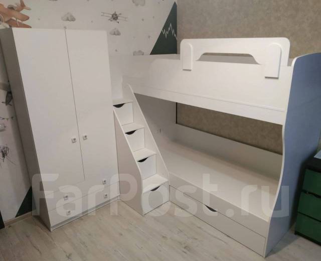 Кровать 2-х ярусная Умка (правая/левая), детская, новый, в наличии ...