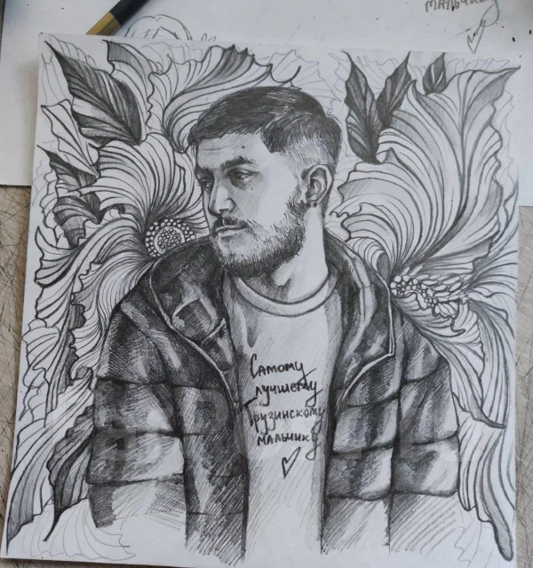 Портрет на заказ по фото. графика/карандаш во Владивостоке