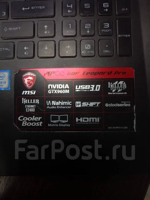 MSI GP62 6QF Leopard Pro. ��� 64 �� � ������, WiFi: 1, Bluetooth: 1 ����
