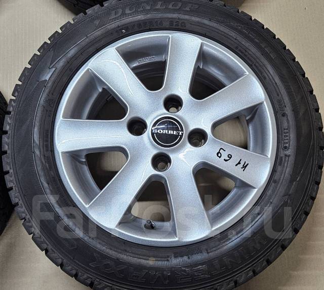 Диски borbet R14 6.0 +38 4x100 + шины Dunlop 175/65R14, 14", 1 шт, 175 ...