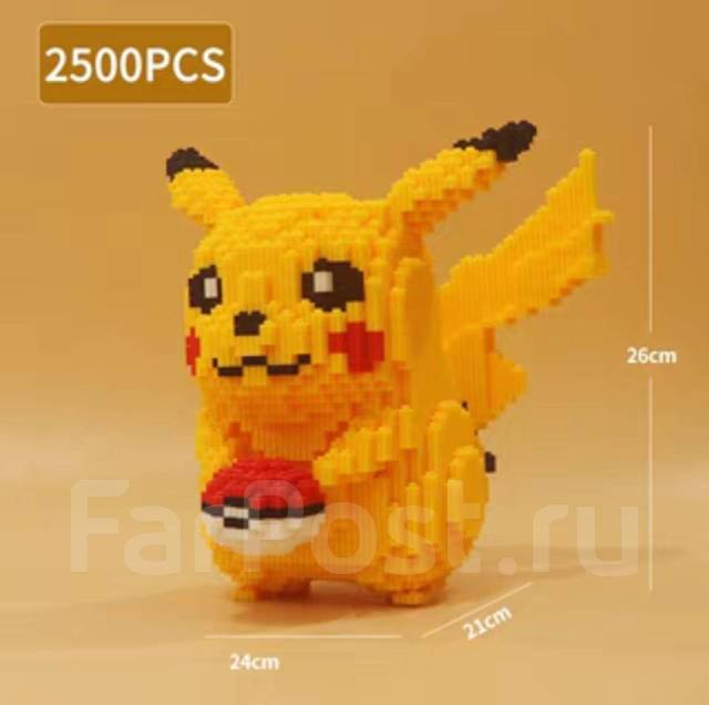 3D конструктор мини блоки mini block Пикачу по типу lego, новый, в ...