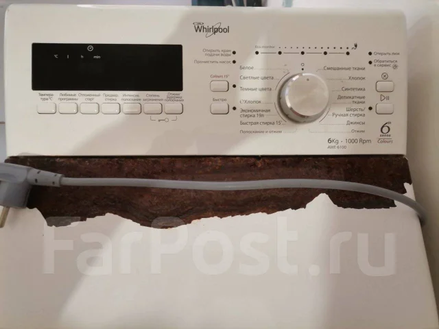 Продам стиральную машинку Whirlpool, вертикальная загрузка, 6,0 кг, б/у ...