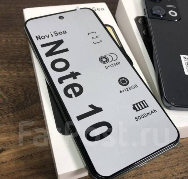 Телефон Novisea NOTE 10, 128 гб, 6.10", моноблок, черный, 4G LTE, новый ...