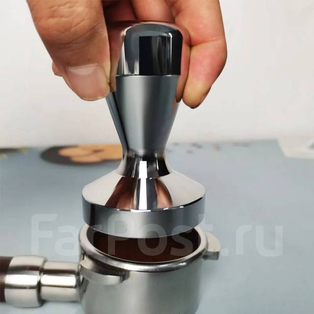 Темпер для кофе, диаметр 53,3 мм. Хромированный полированный металл ...