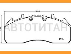    WVA 29174 249.6x106.9x29.2 RVI, Volvo 2917401 Textar 2917401 2917401 
