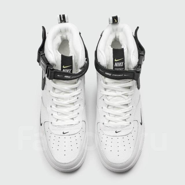 Nike Air Force 1 Mid LV8 Utility White Black with Fur