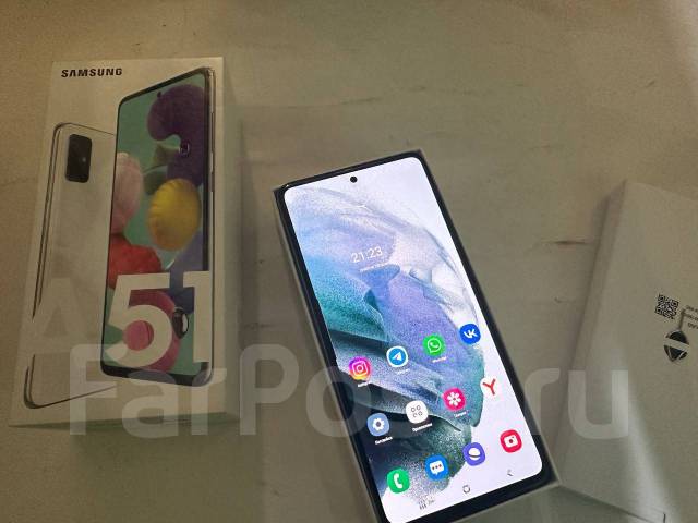 Продам телефон Samsung A51, 128 гб, 6.50", белый, 4G LTE, Dual-SIM, NFC ...