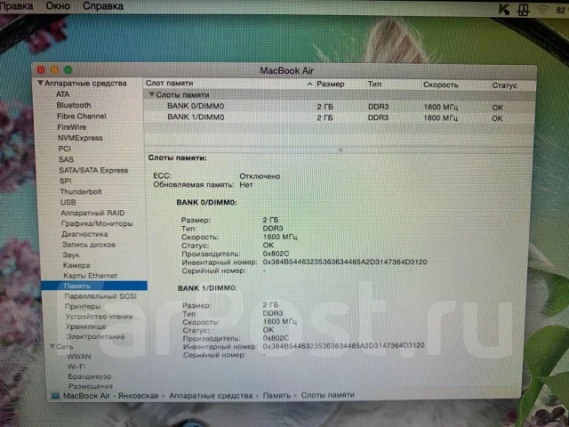 Apple MacBook Air 13 2012 Mid. 13.3", 1,8����, ��� 4 ��, ���� 120���, WiFi: 1, Bluetooth: 1 ����