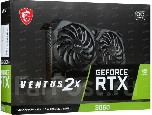 Видеокарта MSI GeForce RTX 3060 Ventus 2X OC (LHR) [RTX 3060 Ventus 2X ...
