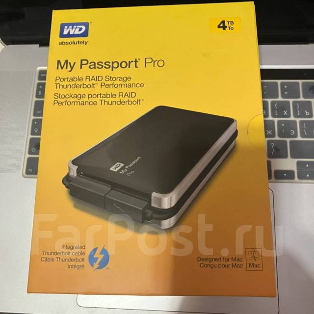 Внешний HDD WD My Passport Pro Thunderbolt [Wdbrnb0040DBK] 4ТБ, 4 000 ...