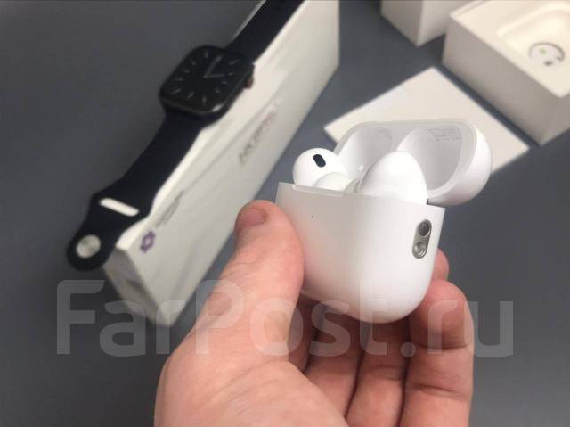 Комплект наушники AirPods Pro 2+Apple Watch 9, умные часы, GPS, NFC ...
