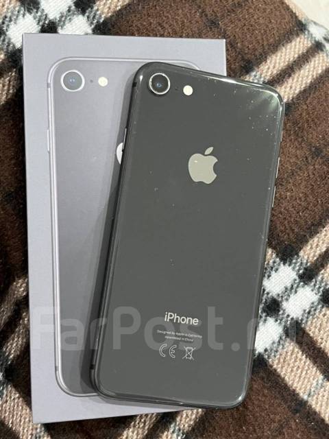 Айфон 8, Apple iPhone 8, 64 гб, 4.70", черный, 4G LTE, б/у, в наличии ...