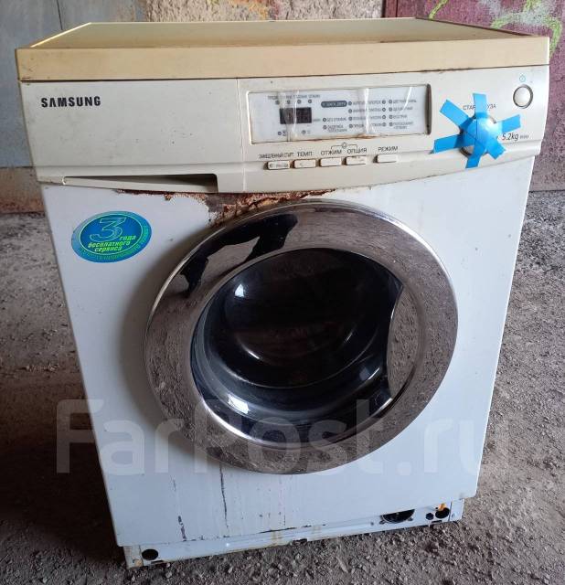 Стиральная машина, Samsung, 5,2 кг, б/у, в наличии. Цена: 2 999₽ во ...