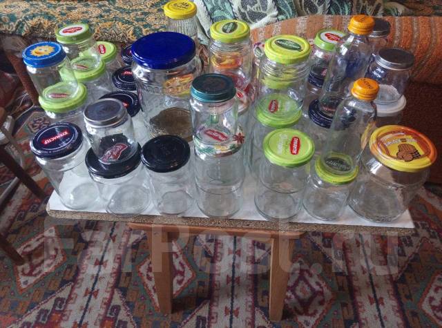 Стеклянная банка по 0,5 л, 4 руб. штука, б/у, в наличии. Цена: 4₽ во ...