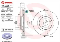 ���� ��������� Subaru Forester 18- �������� ����. D 315��. Brembo 09E52011 09E52011 ����