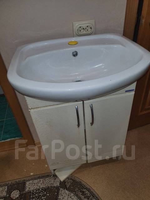 Продам раковину с тумбой, белый, 46,0 см, 90,0 см, 59,0 см, б/у, в ...