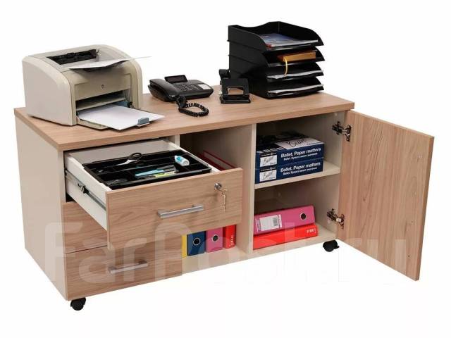 Тумба для оргтехники NPW-410 вяз натуральный/бежевый, офис, новый, под ...