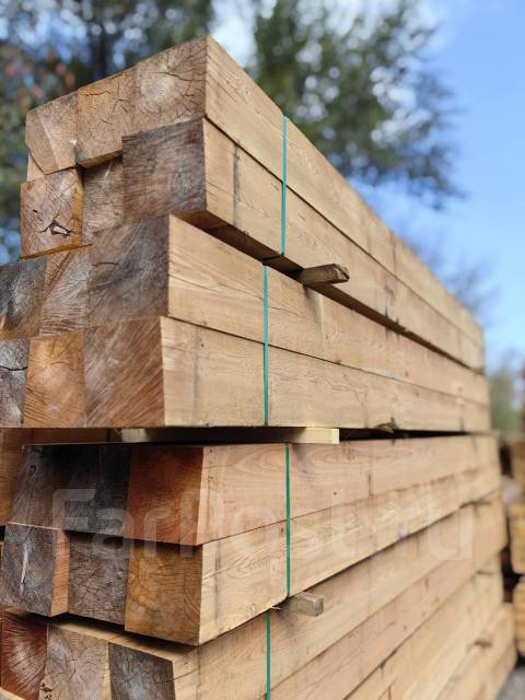 Брус обрезной сосна лиственница ель 50х50 50х100 100х100 150х150 4-6 м ...