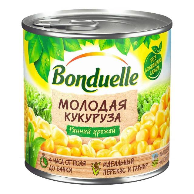 Кукуруза Бондюэль молодая 425мл 1/12, в наличии. Цена: 124.90₽ во ...
