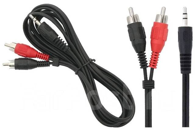 Аудио кабель AUX Jack 3.5 мм на тюльпаны 2 x RCA 100 см, новый, в ...