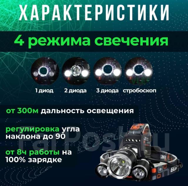 Фонарь налобный YYC аккумуляторный на светодиодах | Полный комплект ...