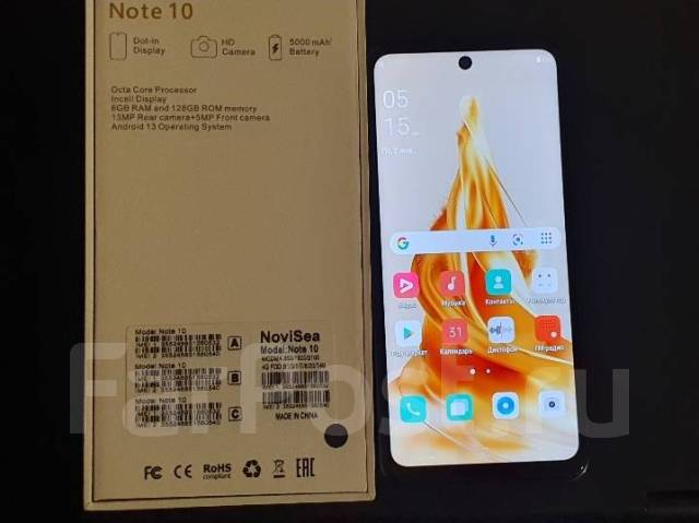 Отличный смартфон! Novisea NOTE 10 128GB, 6.67", моноблок, серый ...