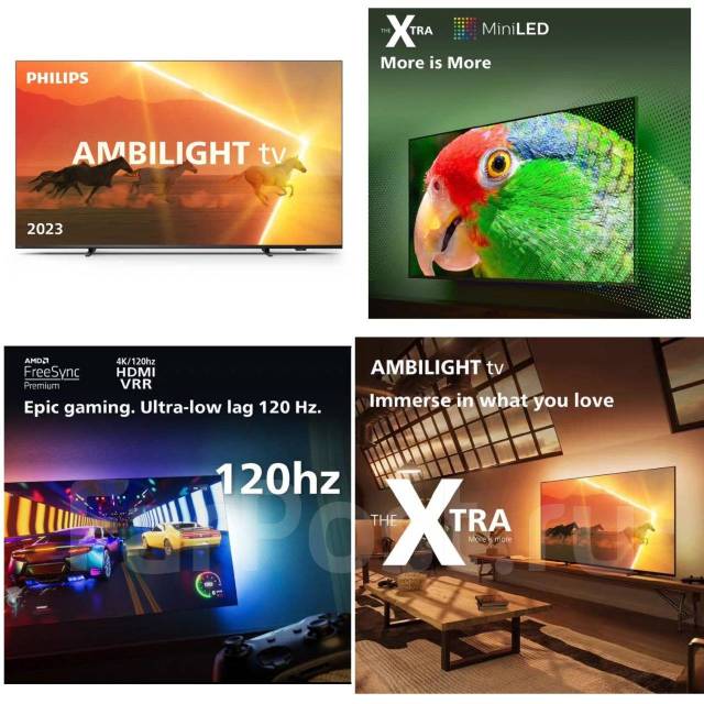 Новый 2023г. 120Hz MiniLed 4K Телевизор Philips 65"(165см). Ambilight ...