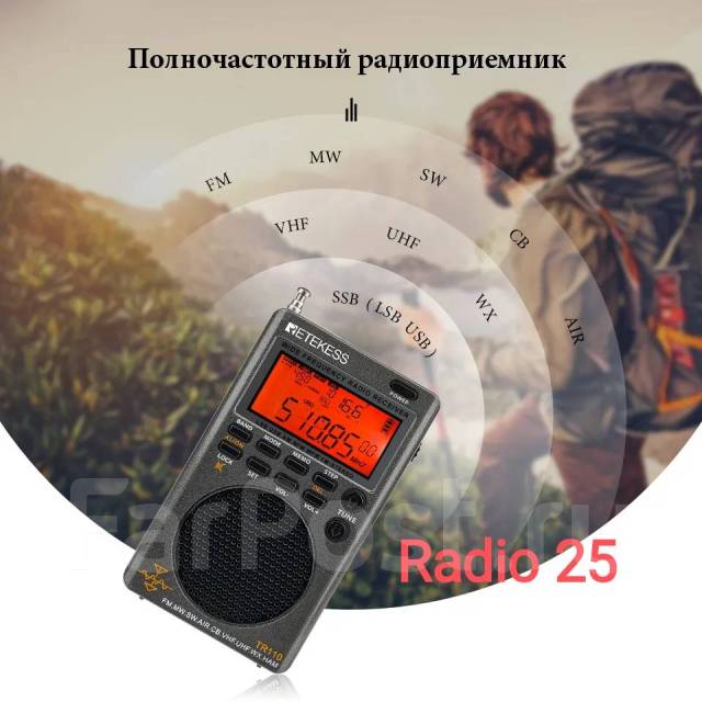Всеволновый миниатюрный карманный радиоприемник Retekess TR110, в ...