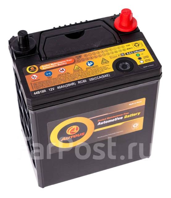 Аккумулятор Autous S34B20R 35Ач 340А (Гелевый, AGM), прямая (правое ...