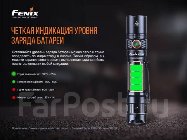 Фонарь Fenix PD35 V3.0, 1700 люмен, 357 метров, новый, в наличии. Цена ...