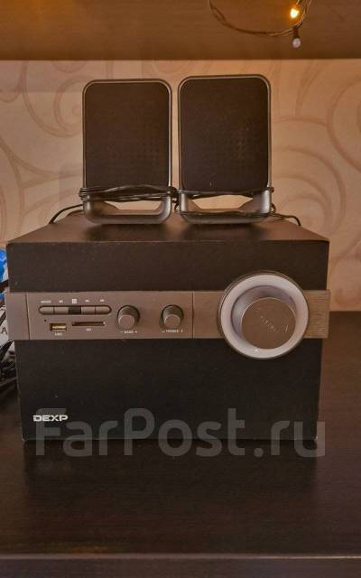 Колонки 2.1 DEXP T300 с сабвуфером, б/у, в наличии. Цена: 1 000₽ во ...